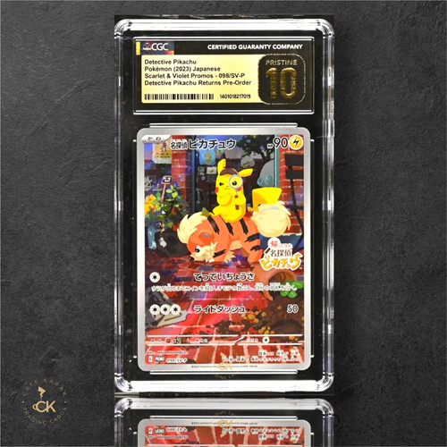 detective pikachu pokemon card cgc 10 Pikachu 098 SV-P Detective (Graded) Case
