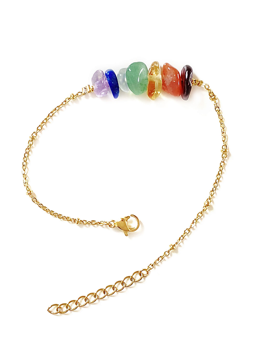 Miniature : Bracelet pierres semi-précieuses irrégulières | BOHO 7 CHAKRAS