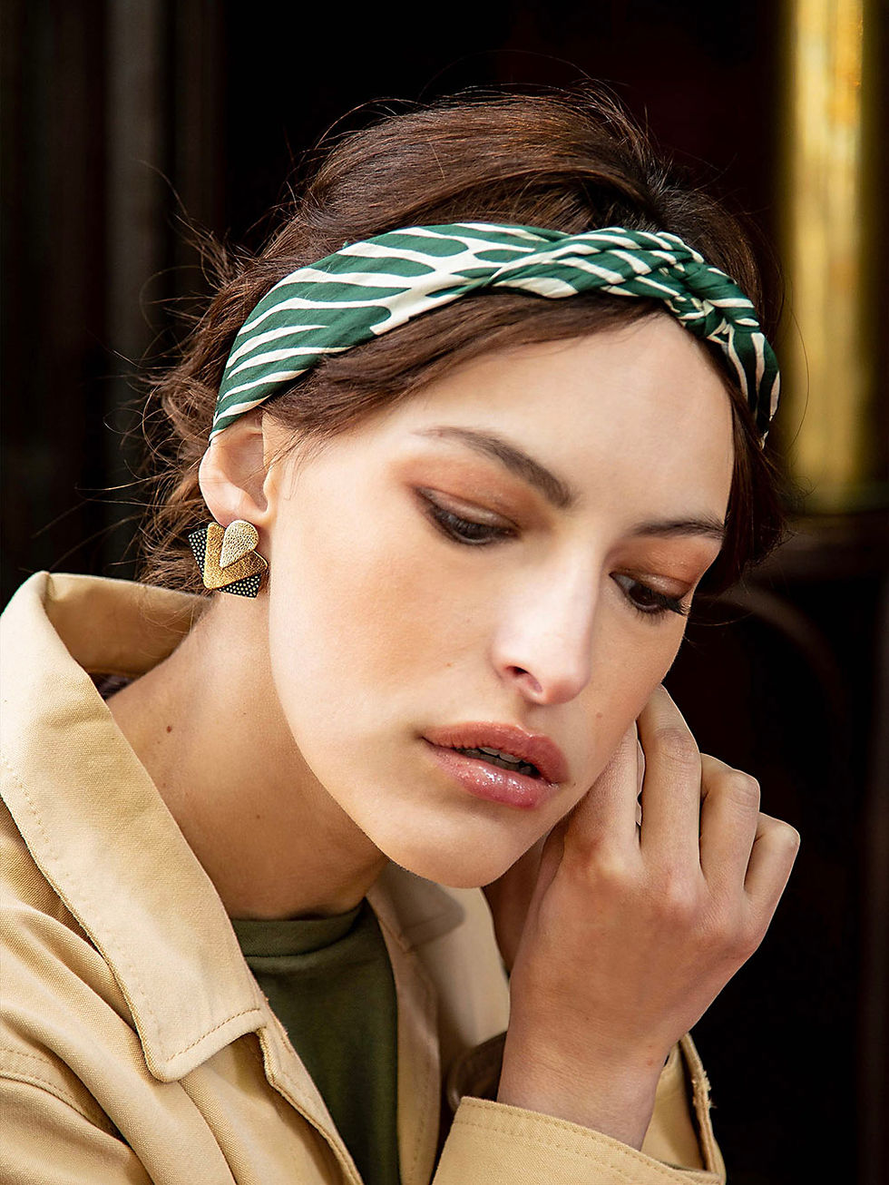 Boucles d'oreilles à tiges | ART DECO Olive