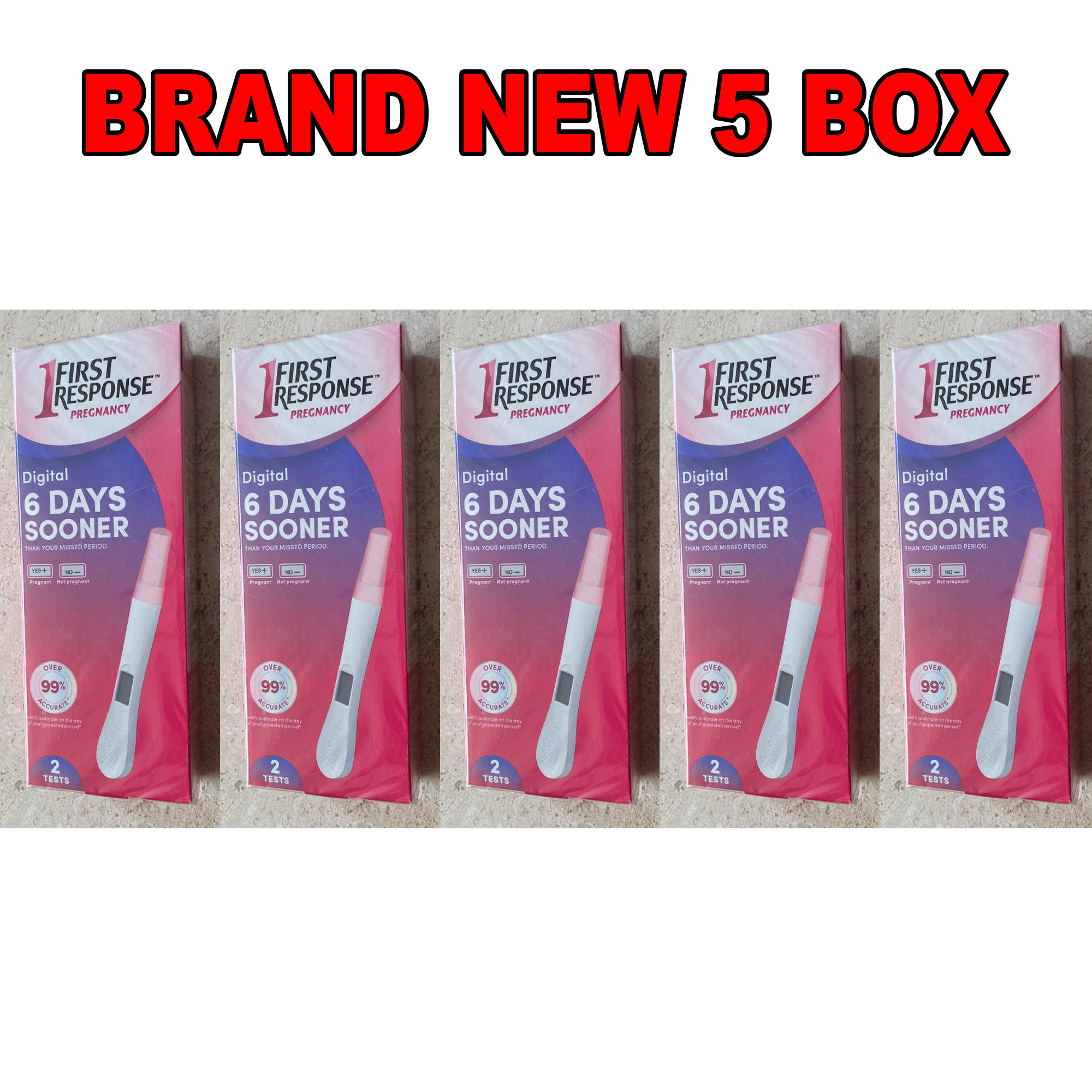 FIRST RESPONSE - 2 DIGITAL PREGNANCY TESTS - 6 DAYS SOONER 5PKS