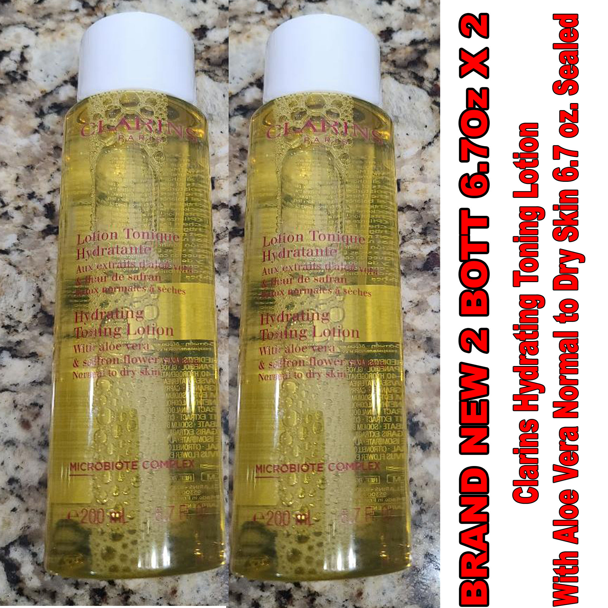 Clarins Hydrating Toning Lotion With Aloe Vera Normal to Dry Skin 6.7Oz