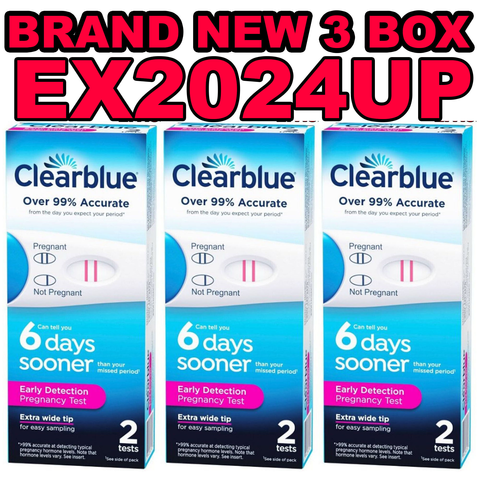 CLEARBLUE 6 DAYS SOONER Pregnancy Test 2 count 3 PKS EX2024