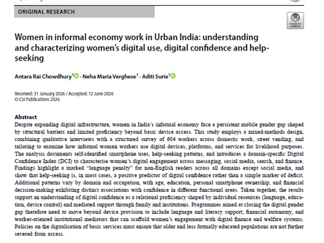 Women in informal economy work in Urban India