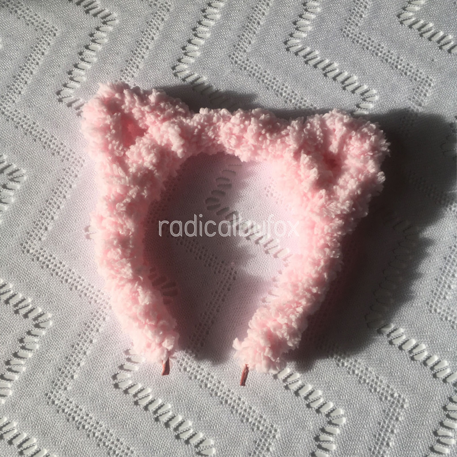 pink kitty ears, fluffy cat ears head band, fairy kei headband