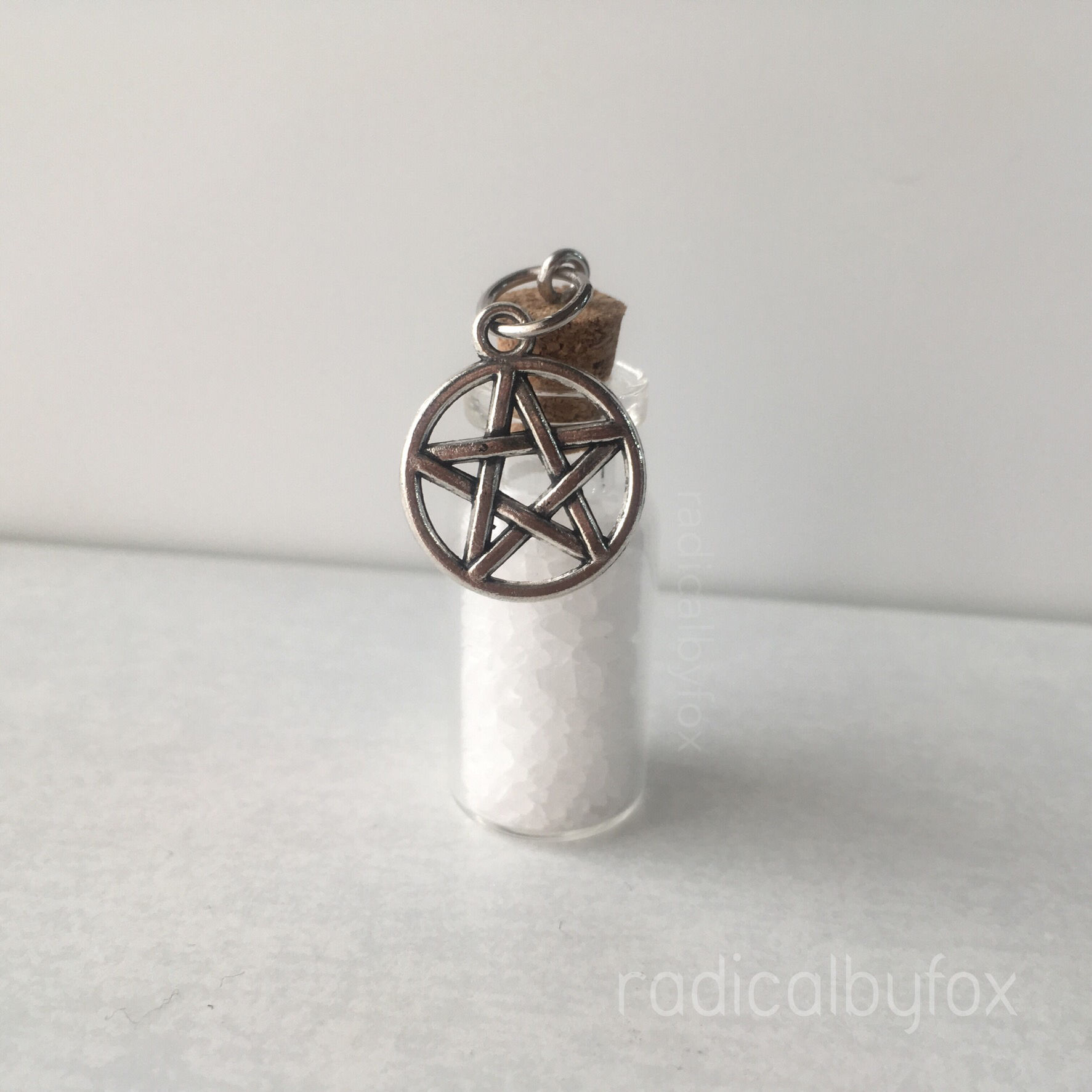 Protection Salt, Pentagram Charm, Mini Bottle