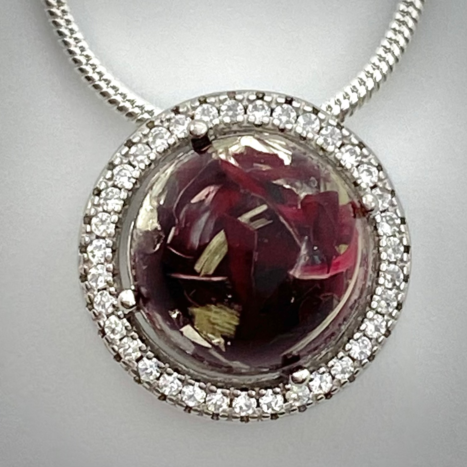 Round Floating Halo Pendant - 925 Silver