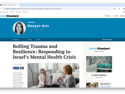 Rolling Trauma: How Israel Is Meeting an Unprecedented Mental Health Crisis