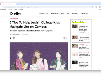 Screen shot of Kveller article