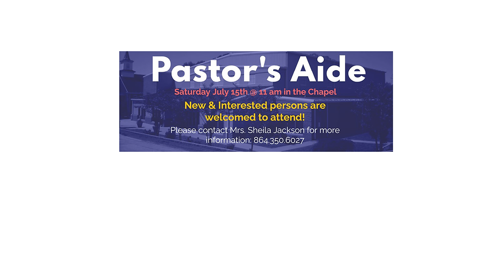 Pastor's Aide Meeting