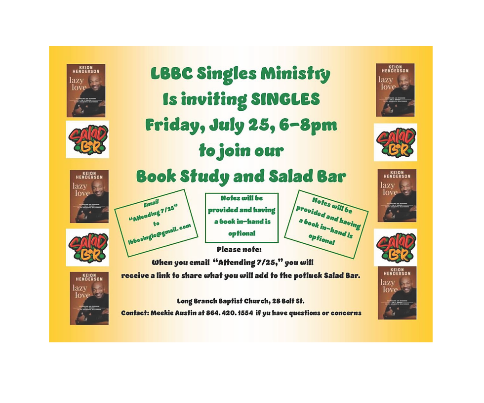 Singles Ministry Book Study and Salad Bar