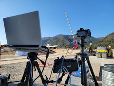 出雲市新体育館の建設現場からドローンを使ったライブ配信を行いました（DJI Mavic 3）