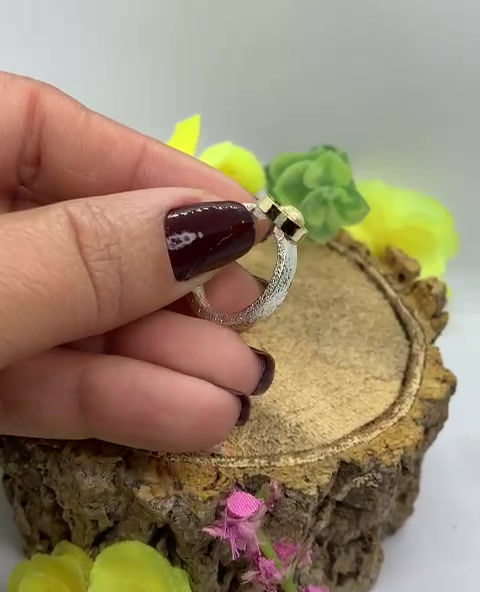 Miniatura: Anel em prata com ouro com Rutilo