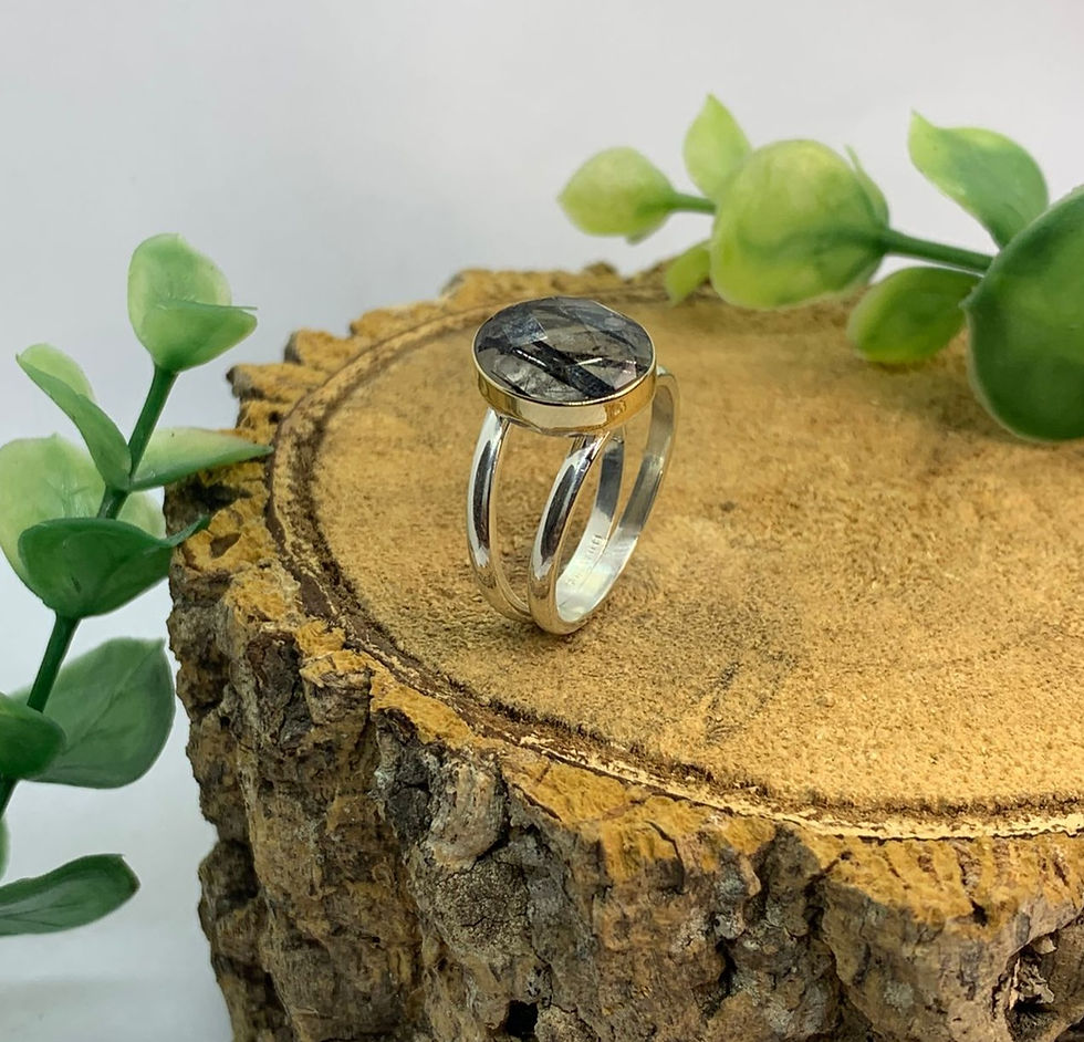 Miniatura: Anel em prata com ouro e Grafite