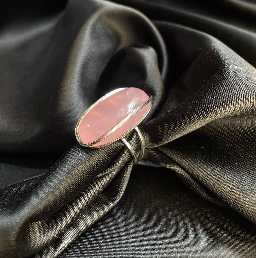 Miniatura: Anel em prata com Quartzo Rosa
