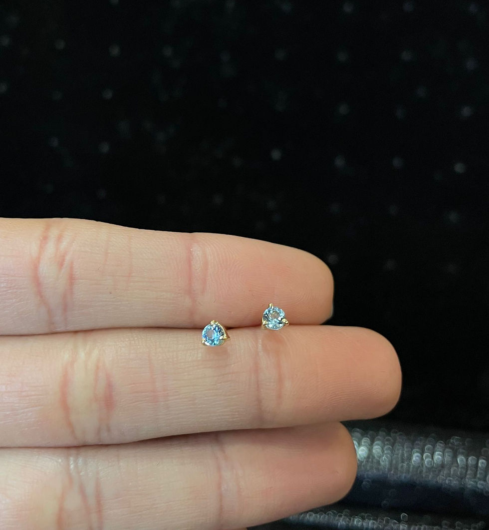 Miniatura: Brincos em Ouro 18k com Agua Marinha
