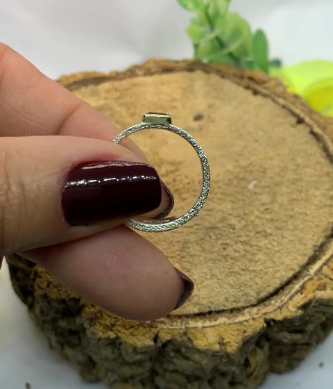 Miniatura: Anel em prata com ouro e Turmalina Verde