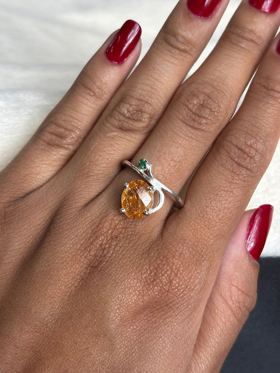 Miniatura: Coleção Esmeralda - Anel em Prata com Topázio Imperial