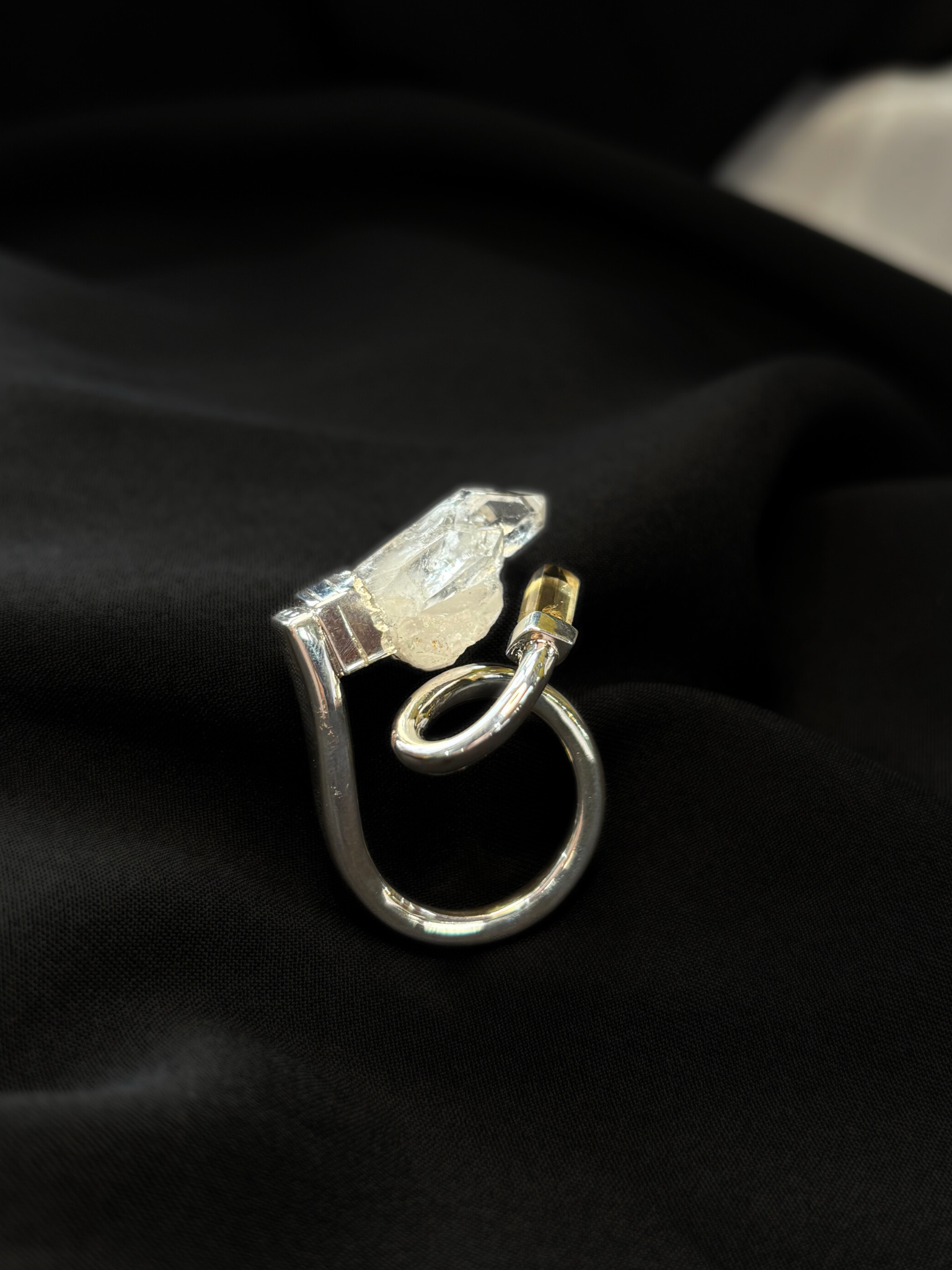 Anel em prata com Cristal e Topázio Imperial