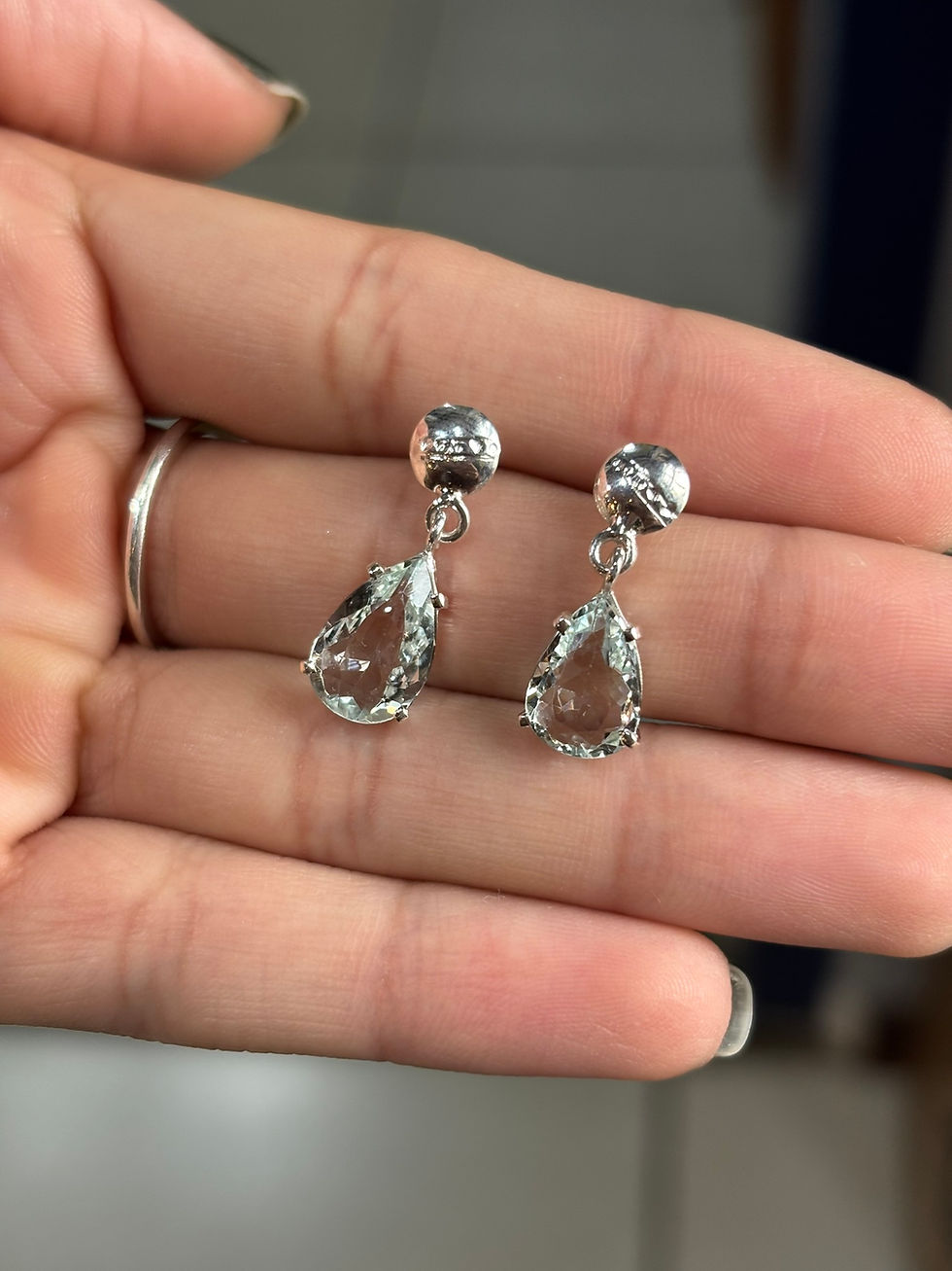 Miniatura: Conjunto em prata com Água Marinha