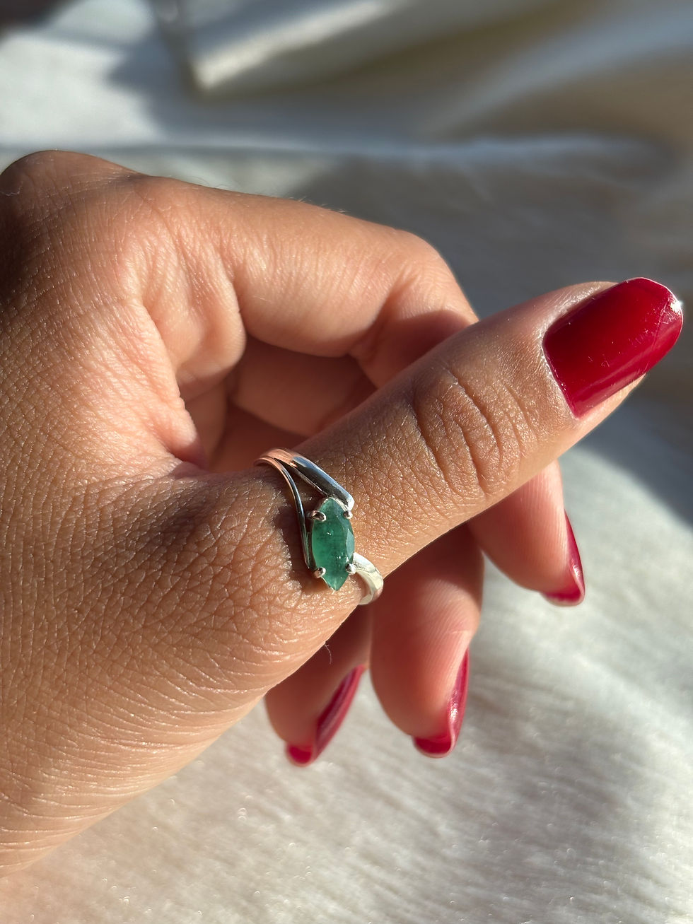 Miniatura: Coleção Esmeralda - Anel em Prata