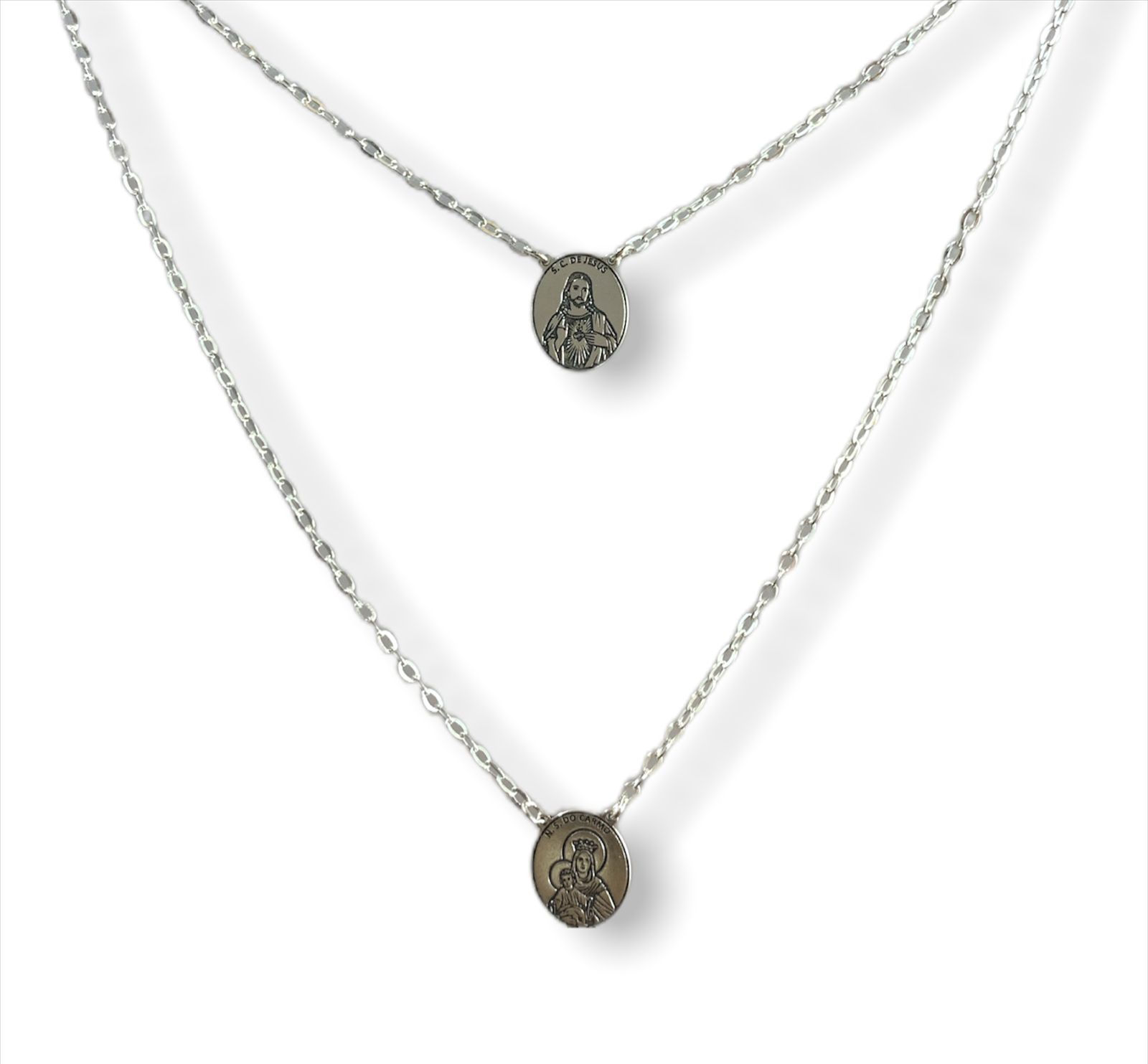 Escapulário Prata N.S. Carmo e S.C. de Jesus