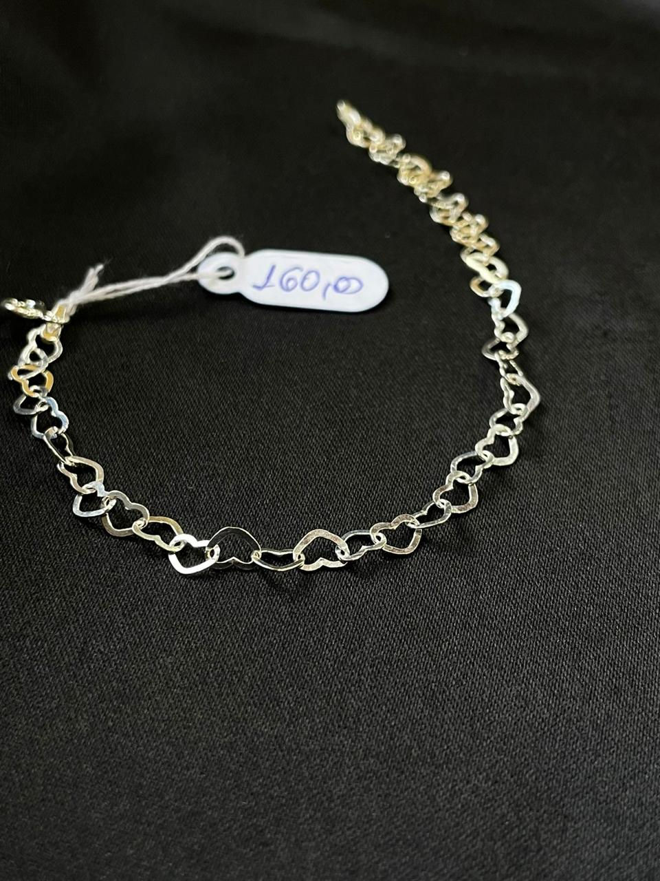 Miniatura: Pulseira em prata com corações