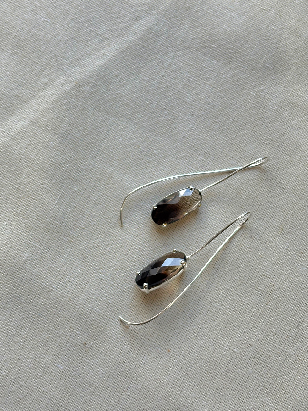Miniatura: Brincos Quartzo Fumê