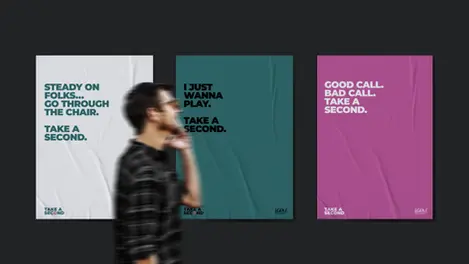 a poster that says i just wanna play take a second