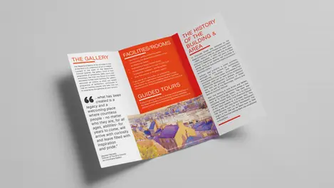 a brochure for the history of the building and area
