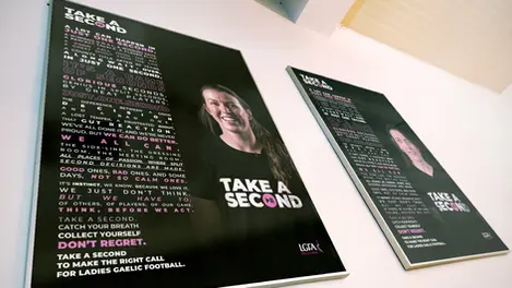 a poster that says take a second on it