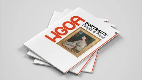 a stack of magazines titled portraits people & place