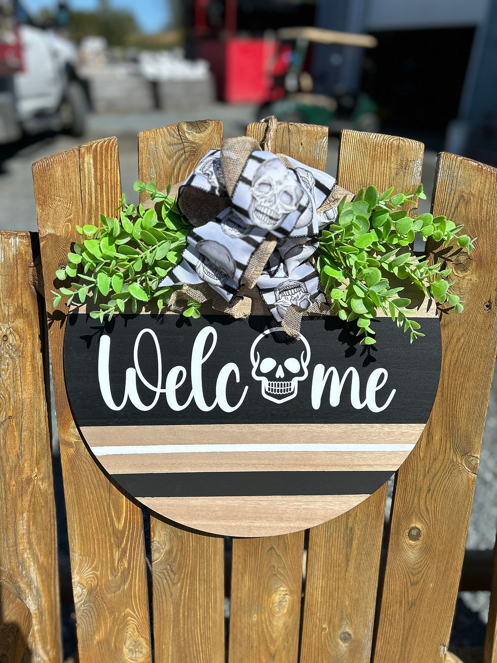 Skull welcome door round