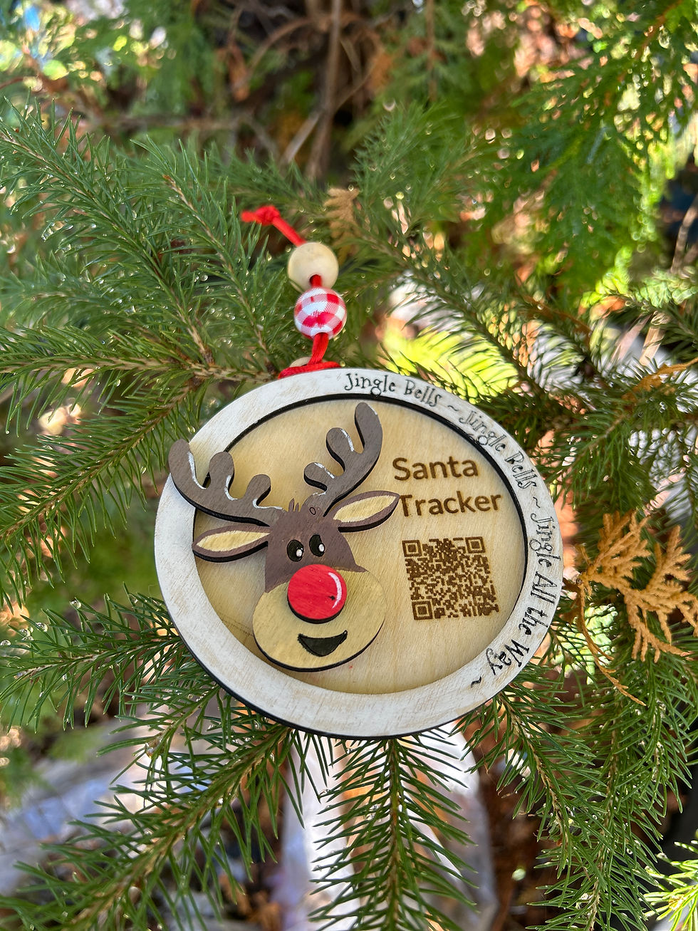 Reindeer Santa Tracker Ornament with QR Code