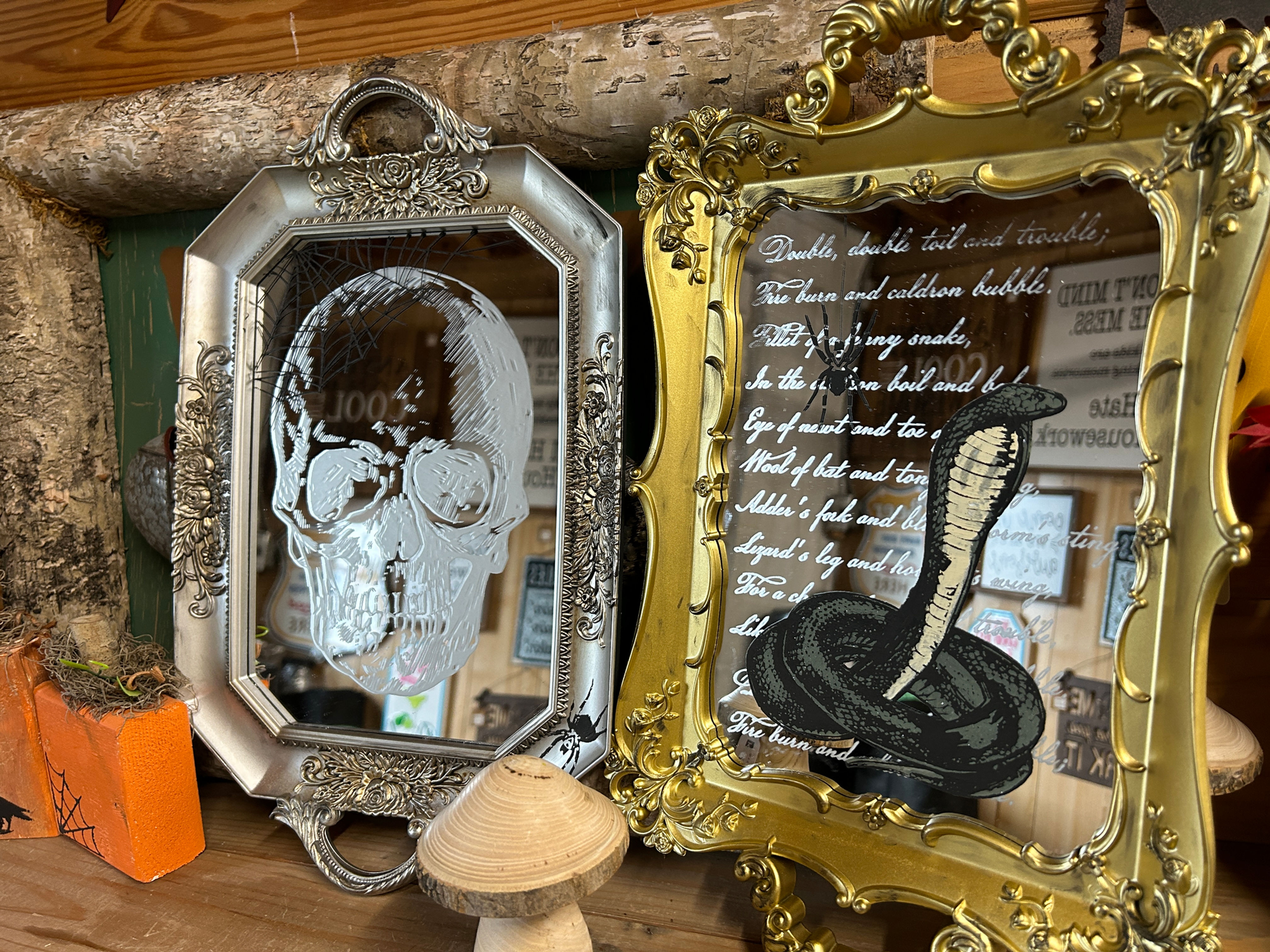 Hallowe'en Etched Glass Picture