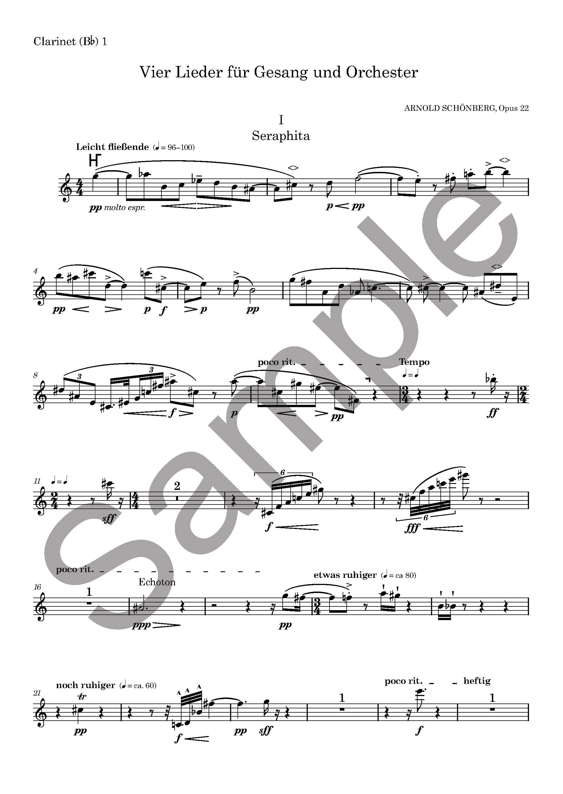 Schoenberg, 4 Lieder, op. 22