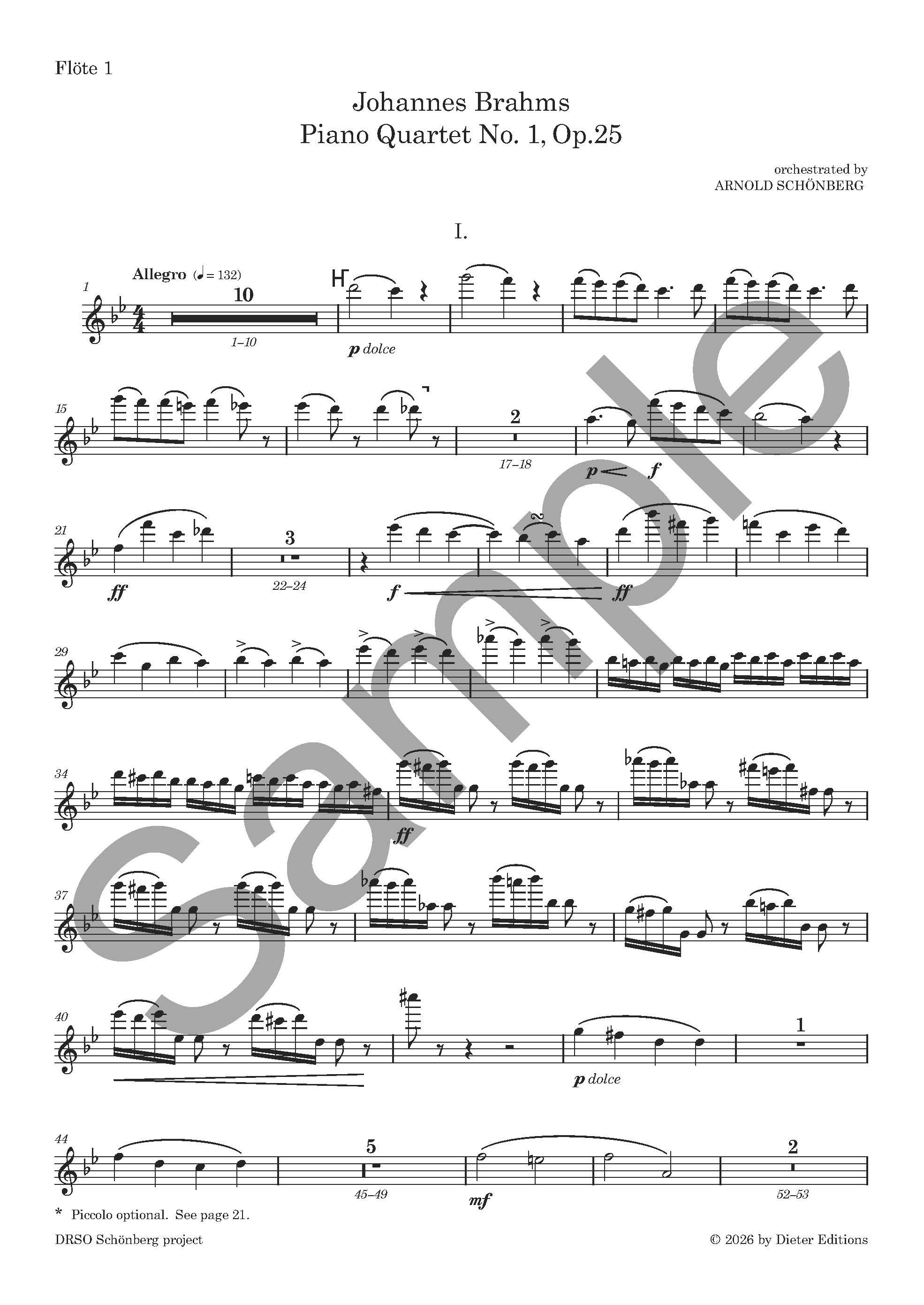 Brahms/Schoenberg, Piano Quartet no. 1 in G minor