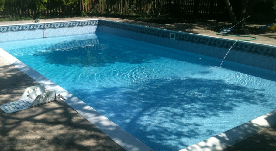 Cleaned residential swimming pool