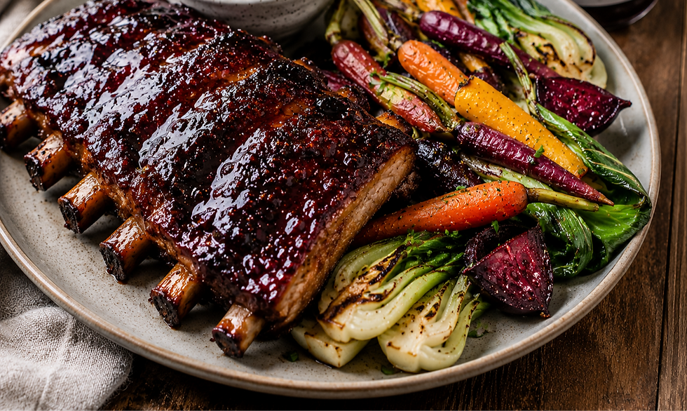 Blueberry glazed ribs