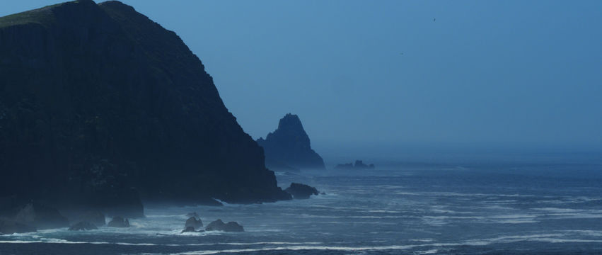 Sven Yrvind and Exlex in Philosopher of the sea sailing out from Dingle, Ireland on their way out to the atlantic ocean