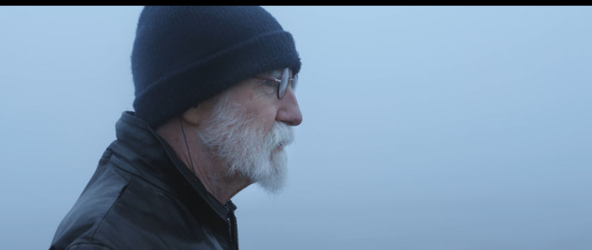 Sven Yrvind in Roscoff, France looking out towards the atlantic ocean from the documentary Philosopher of the Sea
