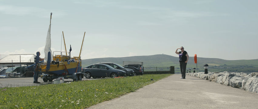 Sven Yrvind preparing his boat Exlex for his travel from Ireland to New Zeeland as seen in the documentary film Philosopher of the Sea
