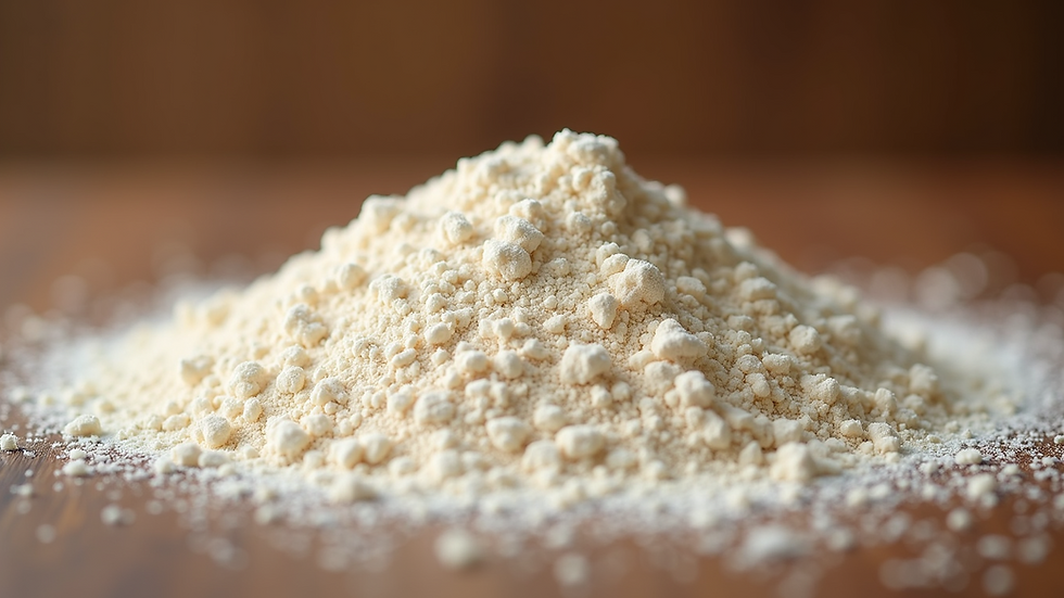 Close-up view of gluten-free flour varieties