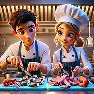 DALL·E 2025-03-19 12.02.53 - A young male and female chef, both fully visible and wearing 