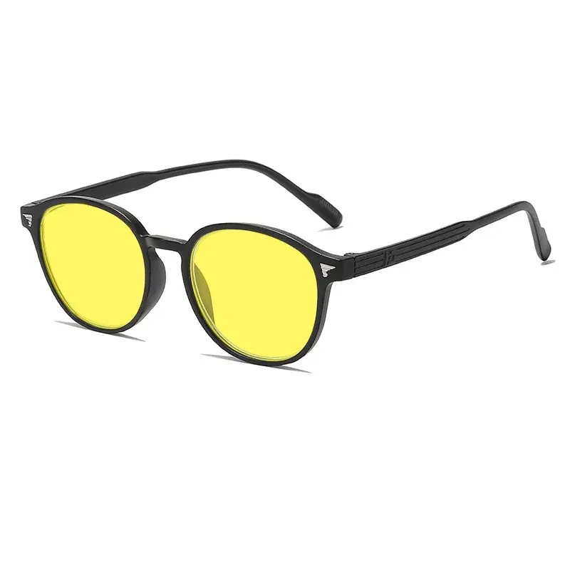 Thumbnail: Round Frame Yellow Lens Night Vision Glasses for Men Women Ultralight Blue Light