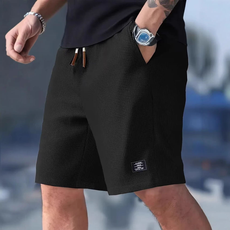 Thumbnail: 2026 Summer Men's Waffle Texture Casual Sports Beach Shorts Quick Dry Trendy Bre