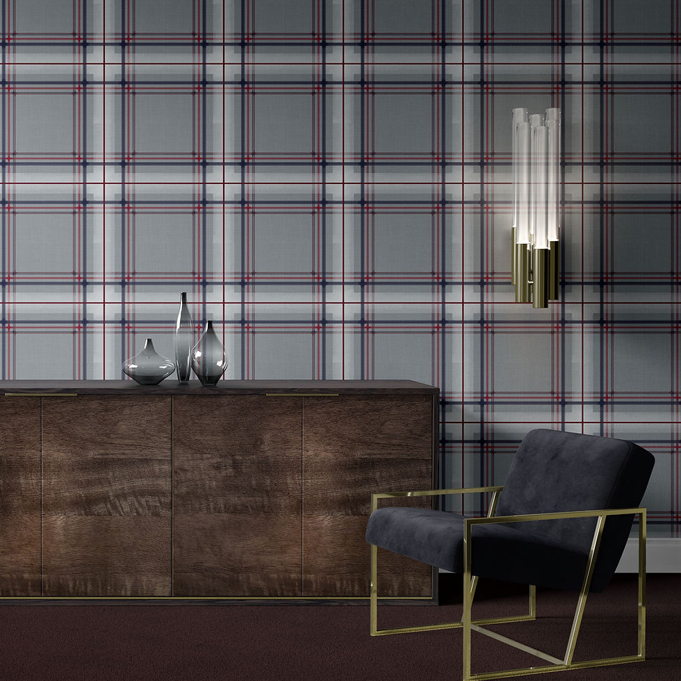 Thumbnail: Plaid in Blue| Traditional | Simple Stick Wallpaper | Easy Install & Removal