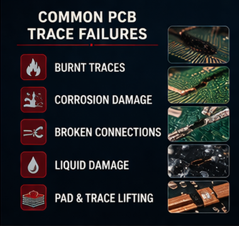 PCB trace repair milton