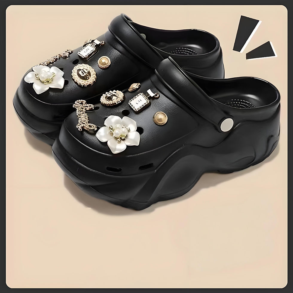 Thumbnail: Women DIY Silver Chains Fashion Bear Decor Clogs Summer Sping Autumn Beach Sanda