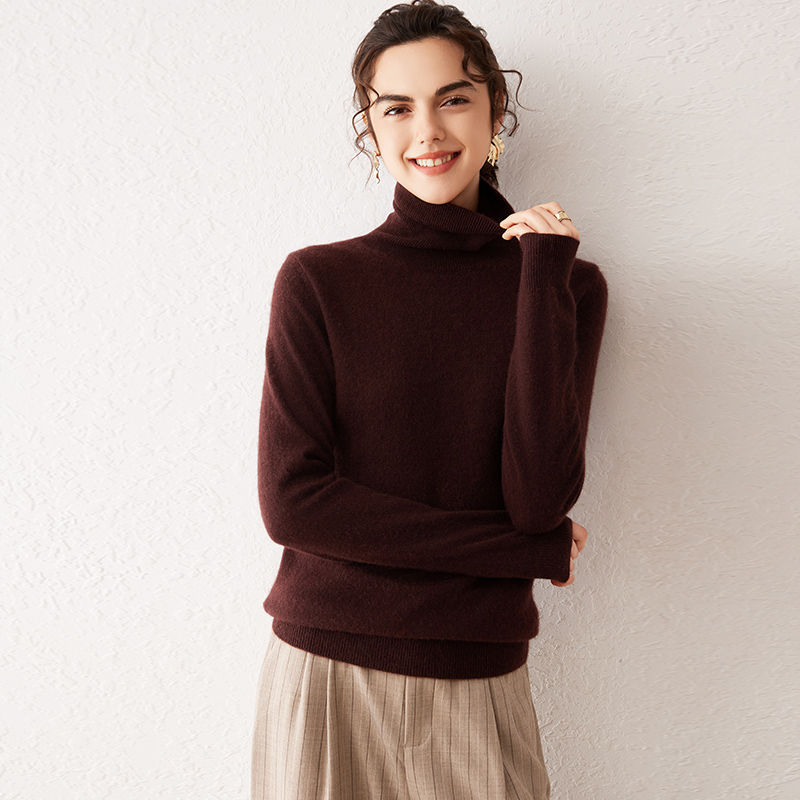 Thumbnail: Women's 100% Cashmere Sweater Turtleneck knitwear Ladies Sweater Cashmere Sweate