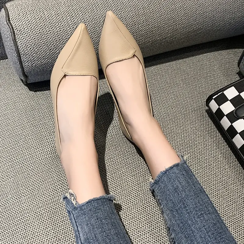 Thumbnail: Women Fashion Pointed Toe Slip on Shoes Summer Woman Loafers Comfortable Ladies 